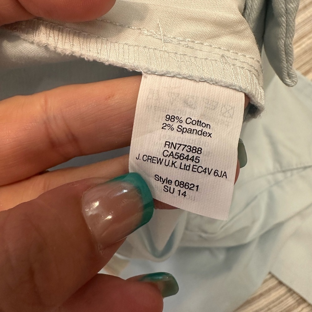 J Crew Frankie Pants Stretch Baby Blue - Brand New - Size 2, Style #08621 - Picture 8 of 9